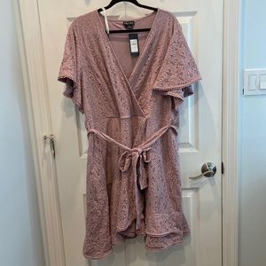 City Chic Dust Rose Sweet Love Lace Mini Dress - 20